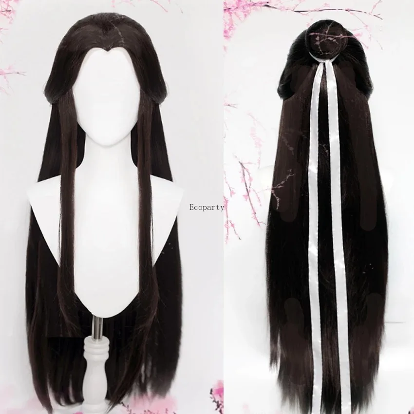 Anime Xie Lian Cosplay Traje para homens e mulheres, roupas brancas Han Fu, trajes de Halloween, perucas, 30 cm, Tian Guan Ci Fu