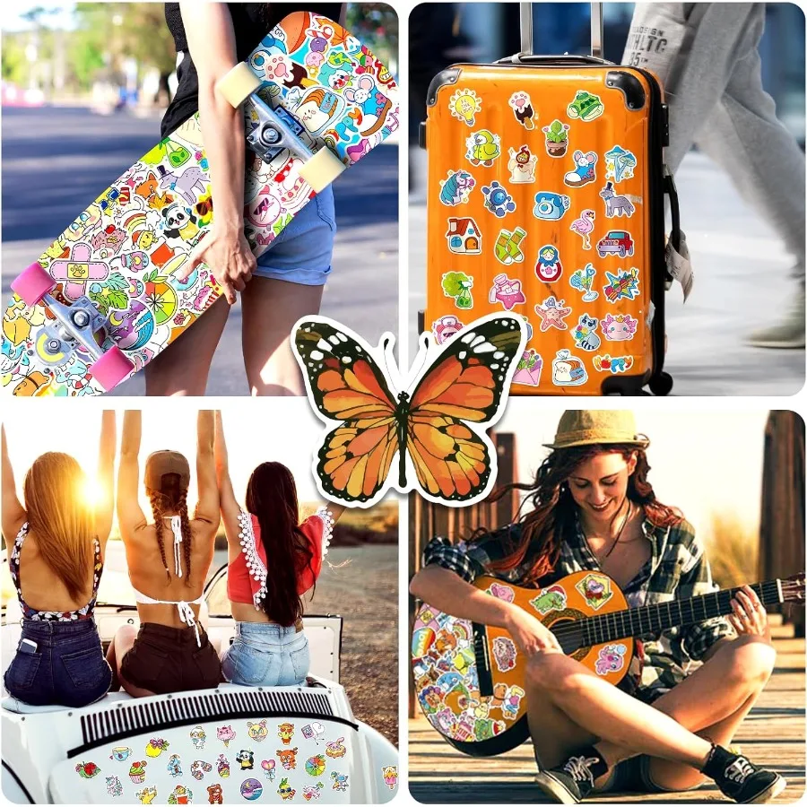 Paquete de 300 pegatinas de vinilo impermeables VSCO coloridas con diversos tamaños, paquete de 50850 Uds para adolescentes y niñas, Ideal para ordenador portátil Water Bo