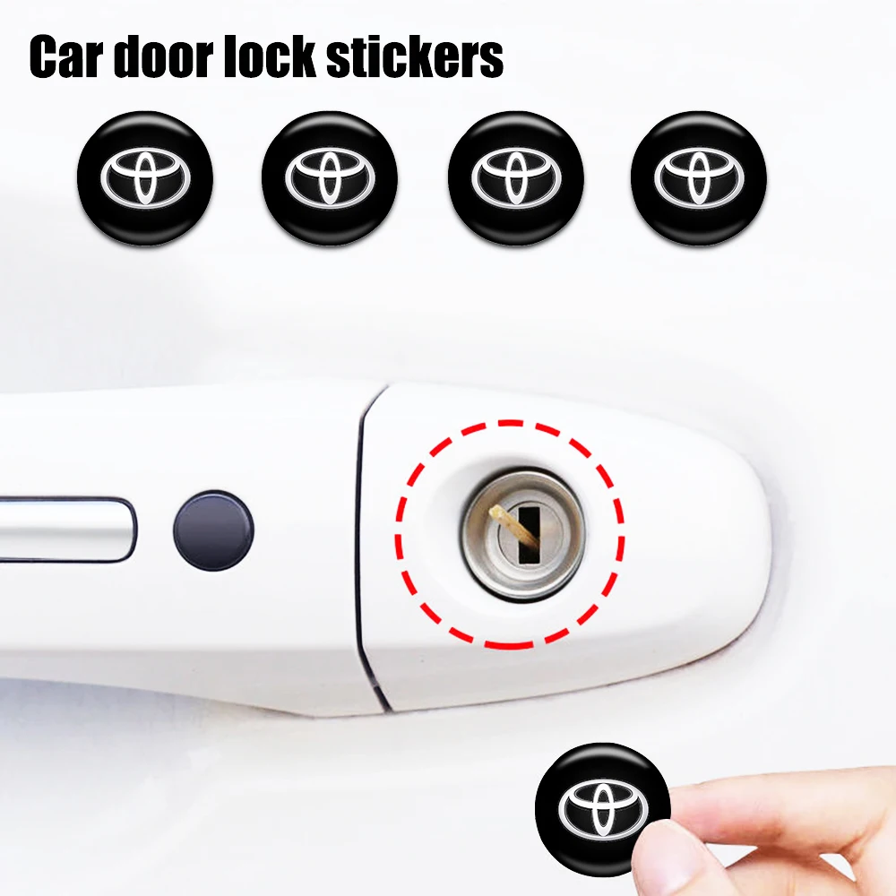 4 pegatinas para cerradura de coche, protección anticolisión para orificio de llave, para Toyota Camry Corolla Auris Ralink Avensis T25 Yaris Corolla