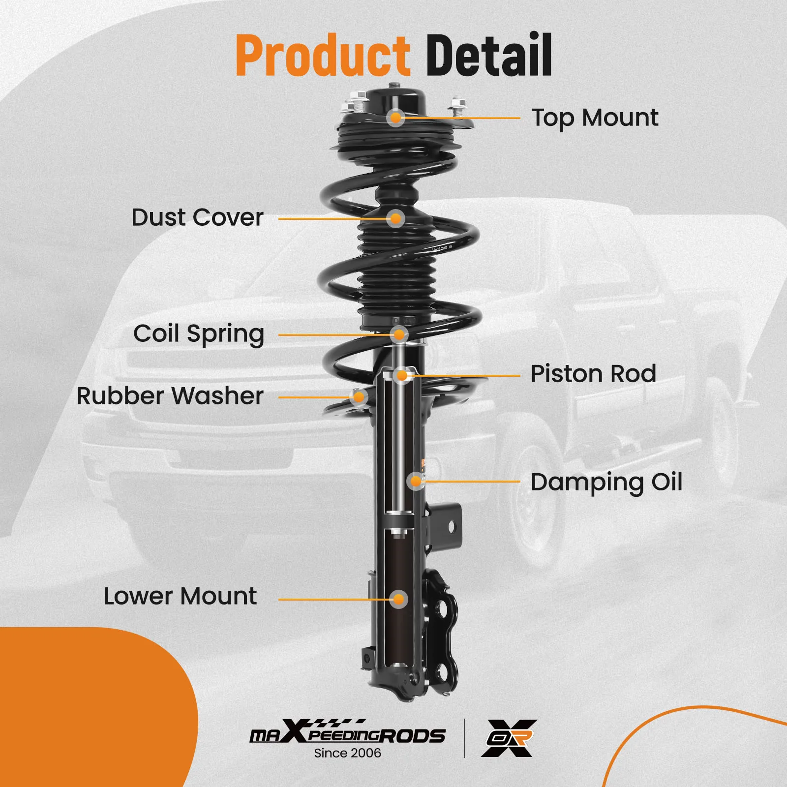 Amortecedor de suspensão do carro para Hyundai Sonata 2012 2013 2014 546613 Q62, SR4614 2333505 R R
