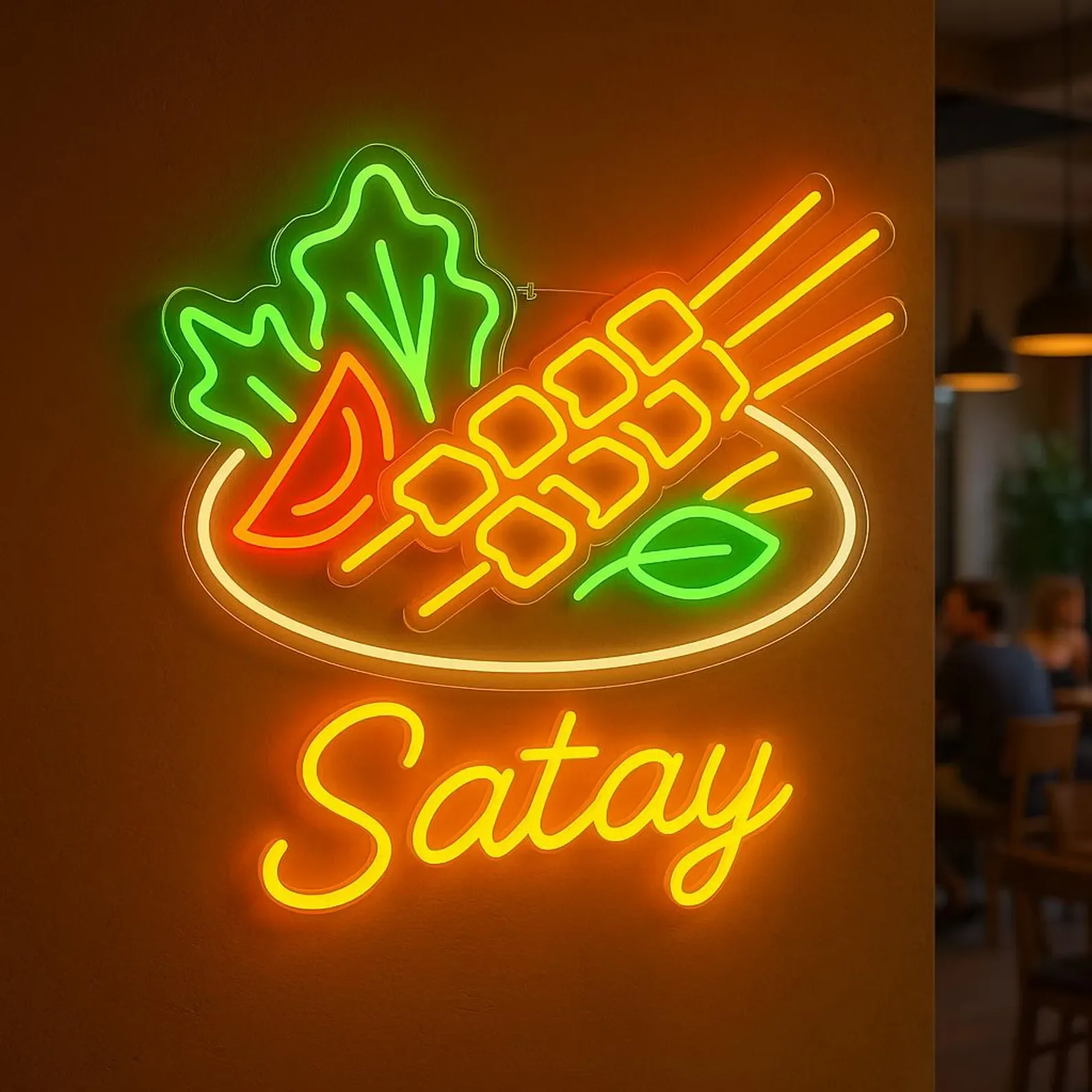 

Satay Neon Sign,Barbecue Neon Sign Grill Neon Decor,Food Neon Sign Vietnamese Cuisine Wall Decor