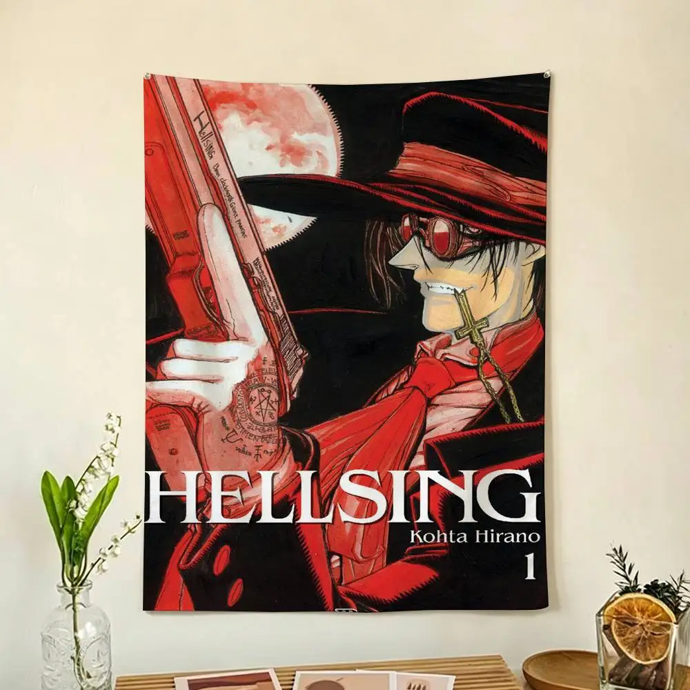 Anime H-Hellsing Flags Wall Hanging Background Art Banner for Bedroom Home Outdoor Decor