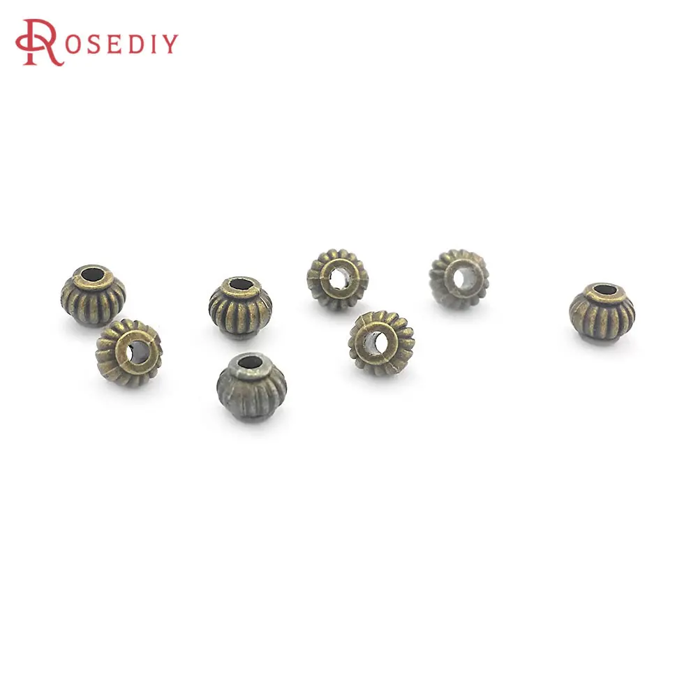 100PCS Antique Gold Color Zinc Alloy Pumpkin Spacer Beads Bracelet Beads Diy Jewelry Making Necklace Earrings Accessories