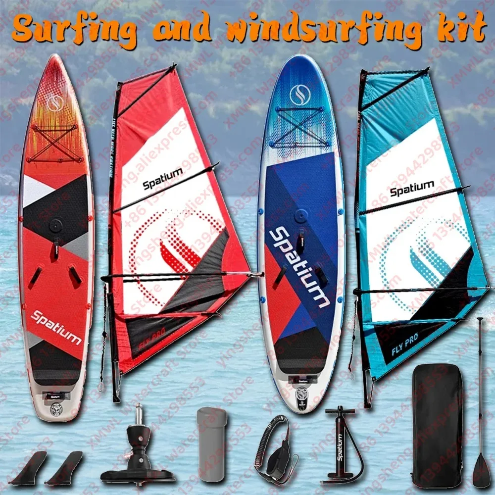 Windsurf-Segel 2-in-1 mit SUP-Board für sanftes Segeln und Paddleboarding, aufblasbares Surfbrett zum Segeln