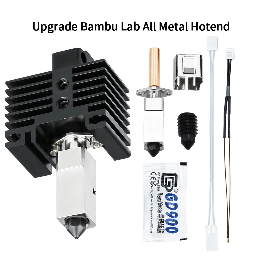 

Upgrade 2.0 Hotend For Bambu Lab X1,X1-Carbon Combo Bimetal Heated Block CHT Hard Steel Nozzle Thermistor Bambulabs P1P P1S