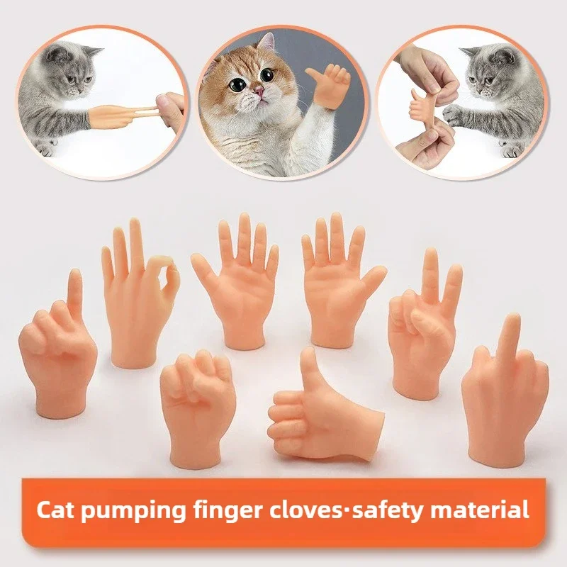 Katzen-Finger-Gesten-Handschuhe Kreatives Dehnbares TPR-Spielzeug Hohe Elastizität Interaktives Katzenspielzeug Sicheres Haustierspielzeug Lustiges Tierpfoten-Design