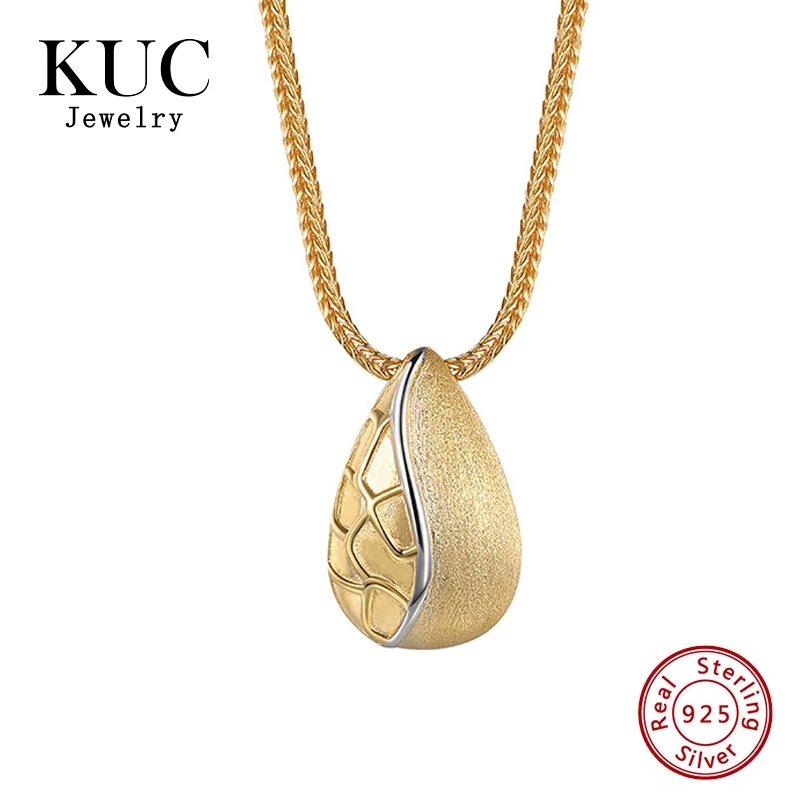 

Minimalist Jewelry Women Elegant 925 Sterling Silver 18K Gold Plated Cubic Pave Water Drop Pendant Necklaces for Girls