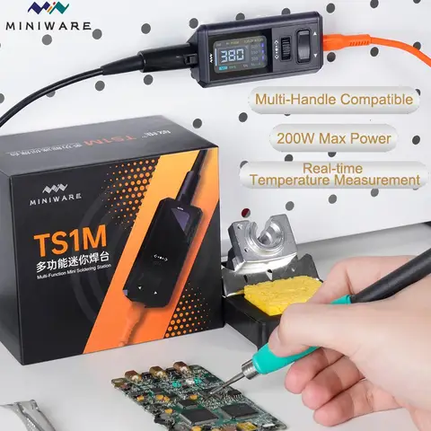 공식 미니웨어 TS1M 미니 납땜 스테이션 휴대용 디지털 디스플레이 210/245 핸들 팁 파워 용접 수리 키트 DIY 도구
