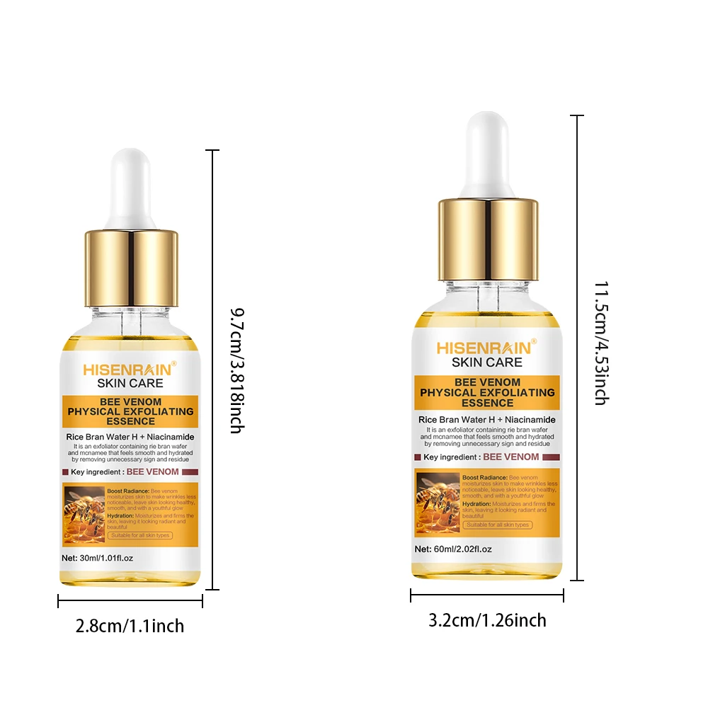 HISENRAIN Honey Niacinamide & Peptide Exfoliating Serum - Gentle Physical Face Scrub for Brightening, Hydrates & Smooths Skin.