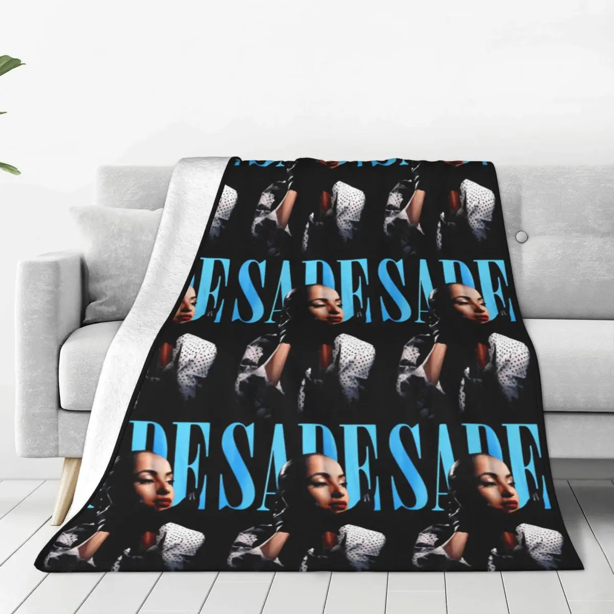 S-Sade Adu Singer 80s Music Blanket Flannel Funny Soft Throw Blankets for Home Autumn/Winter