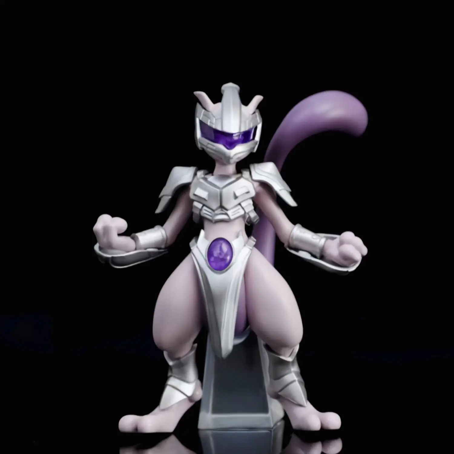 Pokémon Anime Mewtwo Figura, Estatueta de Aço Mewtwo Action, Estátua de PVC, Coleção Modelo, Decorações, Brinquedos para Presentes Miúdo, 11cm