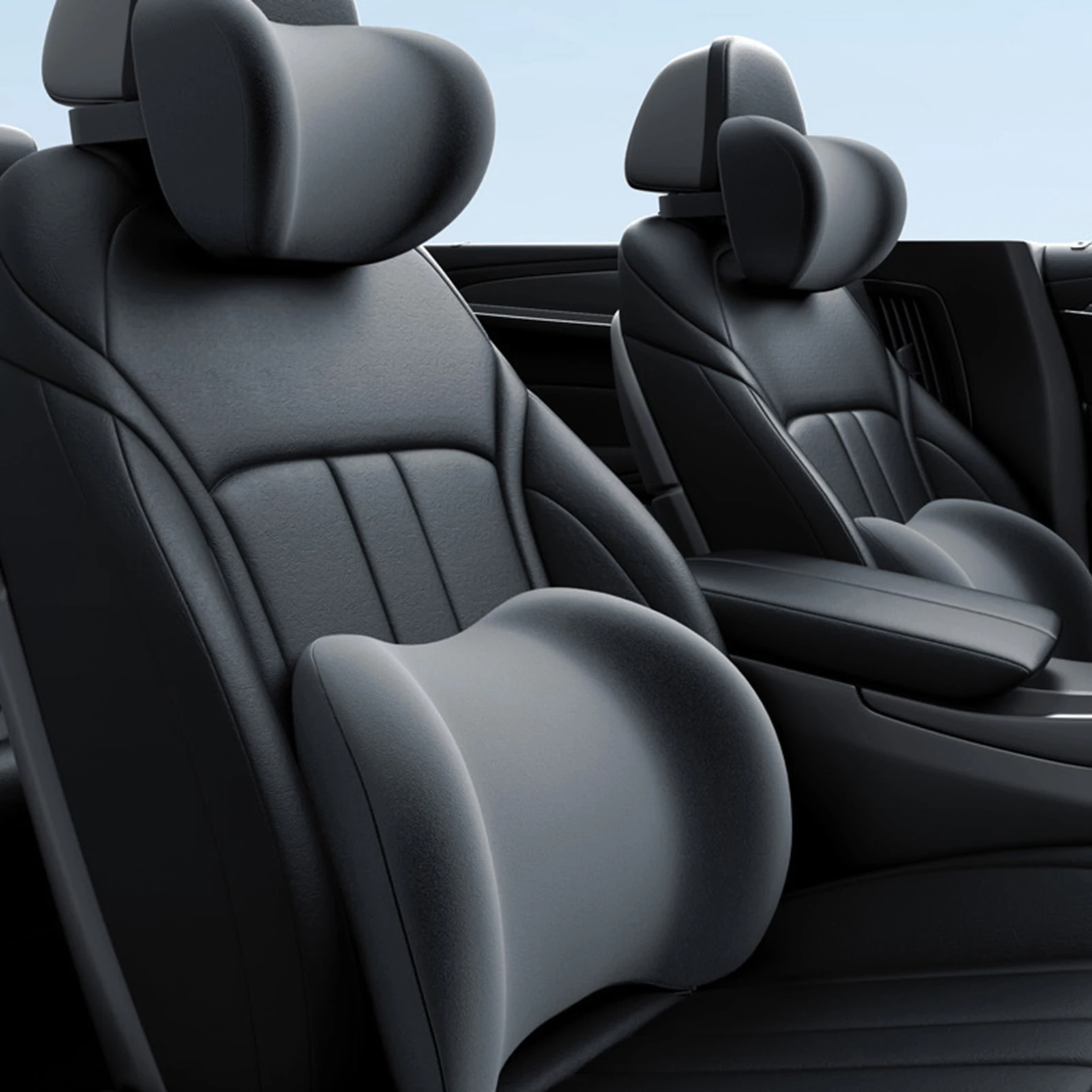 Ergonomic Car Seats Headrest Lumbar Cushion 3D-Memorys Foam Seats Support For Office Chair