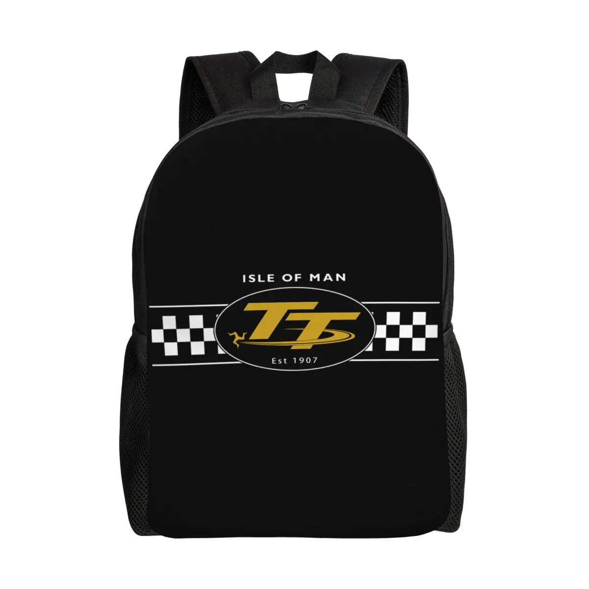 Isle Of Man Tt Racing Motorcycle Laptop Backpack Men Women Basic Bookbag for School College Student Bags