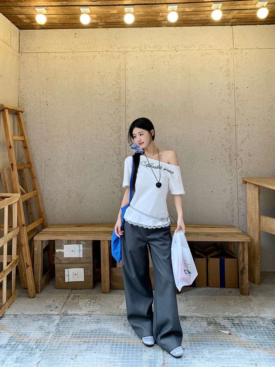 

Anti-Wrinkle Wide Leg Casual Pants Women's Summer New Sle Iron-Free Drape Straight Leg West Pants Commute Pants