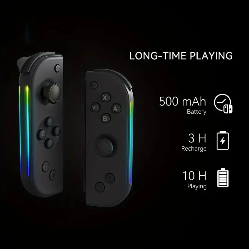 Joycon Bluetooth Handle Suporte, Bluetooth NS, vibração somatossensorial, ROG Light, Botão Interruptor