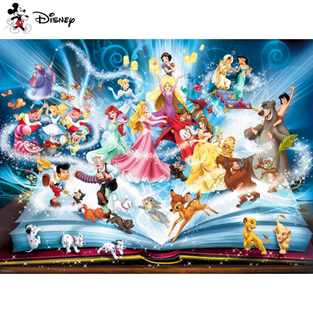 Disney 5D Cartoon Diamond Painting Snow White Belle Full Round DIY Drill Mosaic Embroidery Princess Craft Kit Handmade Gift