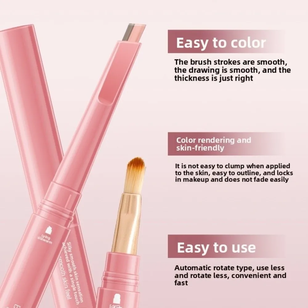 

Gifts Double Ended Lying Silkworm Pencil Eye Makeup Tool Mulitfuntional Nude Liner with Brush Highlighter Makeup Pen