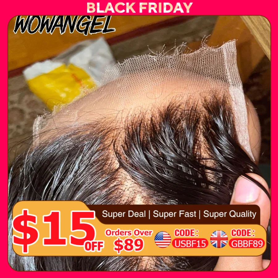 شعر بشري طبيعي غير قابل للكشف بالكامل من فيجين مموج للجسم 5X5/6X6/7X7 عالي الدقة بغالق من الدانتيل للجبهة 100%