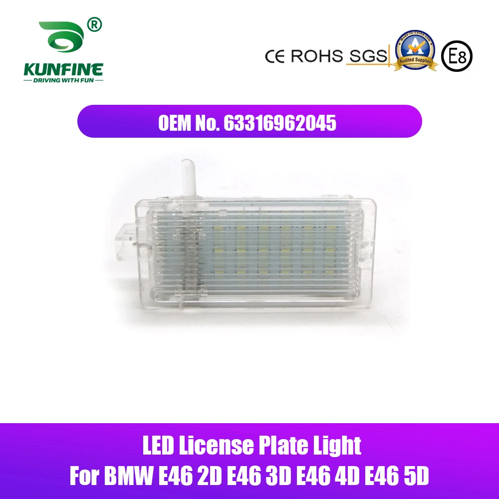 2PCs Car LED Number License Plate Light LED License Lamp For BMW E46 2D/E46 3D/E46 4D/E46 5D  E53,E81/E82/E8 OEM No. 63316962045
