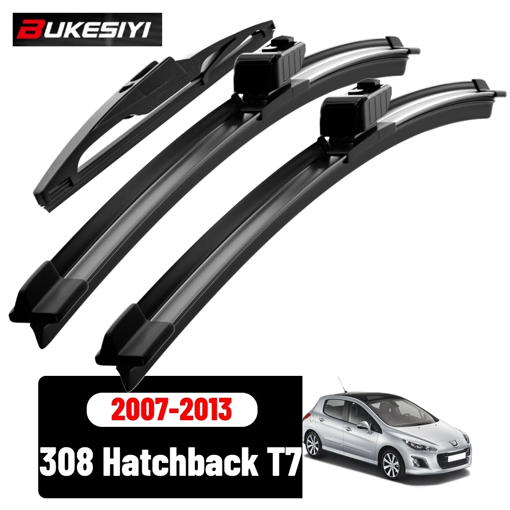 Front & Rear Wiper Blades Set For Peugeot 308 Hatchback T7 2007-2013 2008 2009 Silent Windscreen Wipers Accessories 30