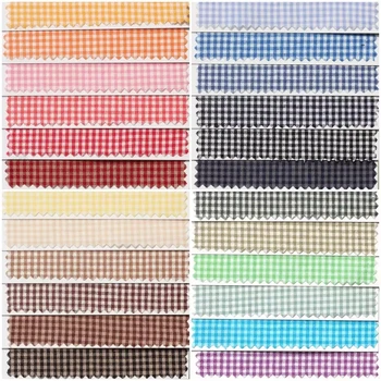 145x50cm 2mm Small Plaid Colorful Cotton Fabric Yarn-Dyed Clothes Handmade DIY Kindergarten Activity Decoration Sewing Cloth