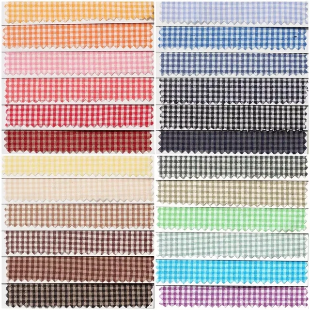 145x50cm 2mm Small Plaid Colorful Cotton Fabric Yarn-Dyed Clothes Handmade DIY Kindergarten Activity Decoration Sewing Cloth
