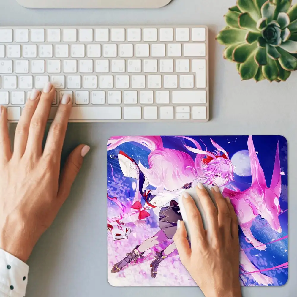 HYBXAXC Moon Night Sakura Cartoon Art Small Mouse Pad Thickened Desktop Computer Keyboard Wireless Boy Girl Gift for CS DOTA