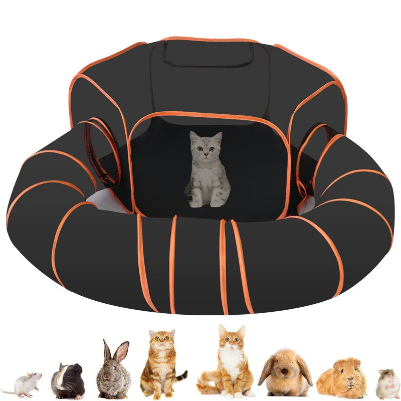 

Portable mesh foldable closed cat tunnel set cat nest tent toy Foldable Set Pet Tent Maze Channel Toy Dog