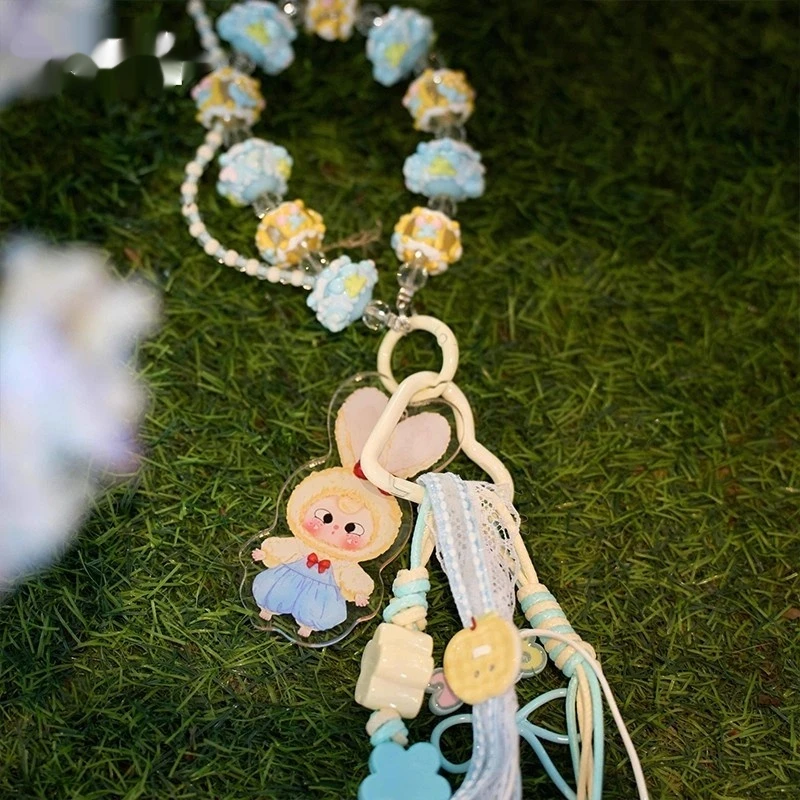 Genuino bebé tres amor cadena tiempo bolsa ciega caja pulsera llavero bolsa colgante joyería decorativa tendencia juguete niña regalo de cumpleaños