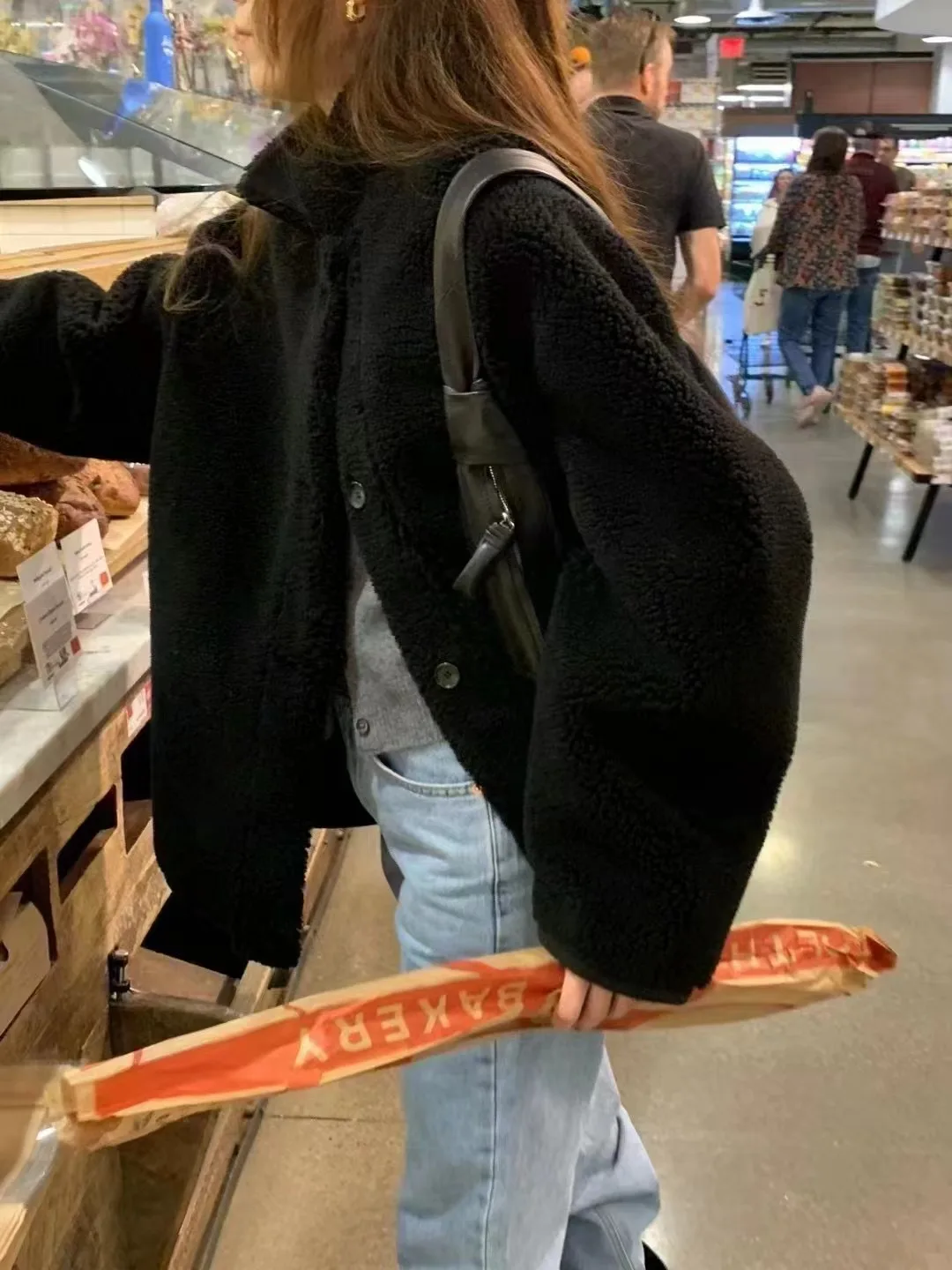 ملابس على الوجهين من فرو الضأن Jaet معطف نسائي عتيق فضفاض من الفرو والجلد متكامل بوابة Dongda OUCE معطف طويل للدفء #5