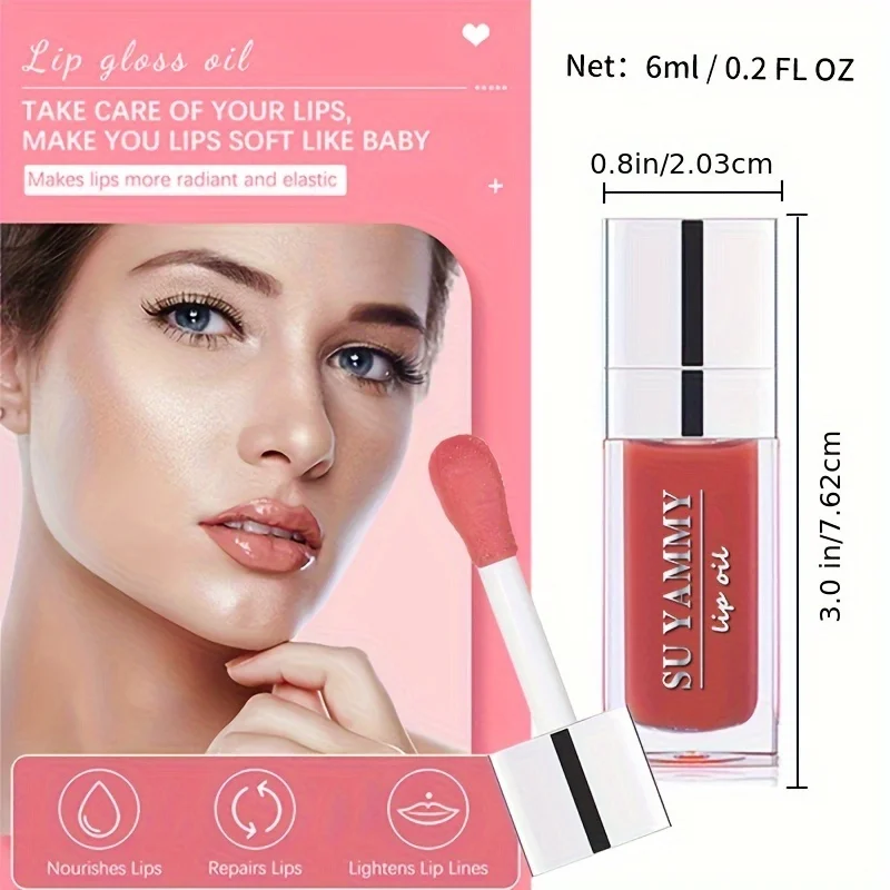 Aceite hidratante para labios, brillo labial, Aceite hidratante, bálsamo labial hidratante transparente, Plumper labial Natural