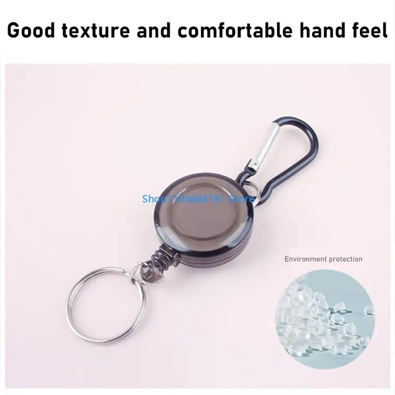 Heavy Duty Retractable Pull Badges Steel Wire Rope Buckles Holder Retractable Keychain Badges Holder Easy to Use
