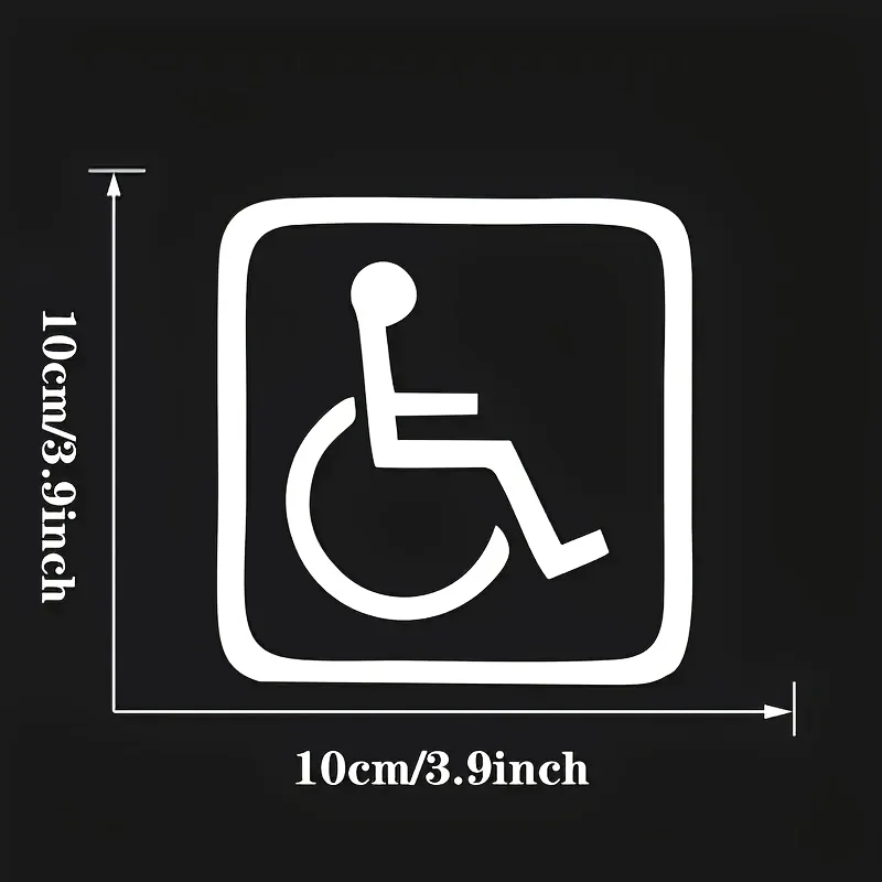 Universal Disabled Warning Car Decal, Self-Adhesive Handicap Sign Sticker, Waterproof Vinyl for Automotive Bumper External Parts