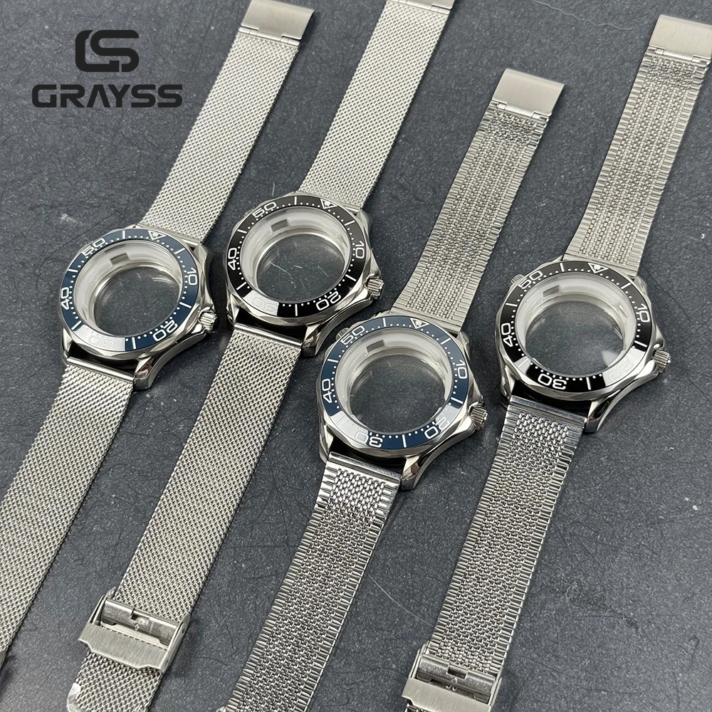 Корпус часов 41 мм для Seahorse из нержавеющей стали ST1612 Miyota 8215 DG 2813, автоматический механизм, 10 м, водонепроницаемые, синие аксессуары для часов