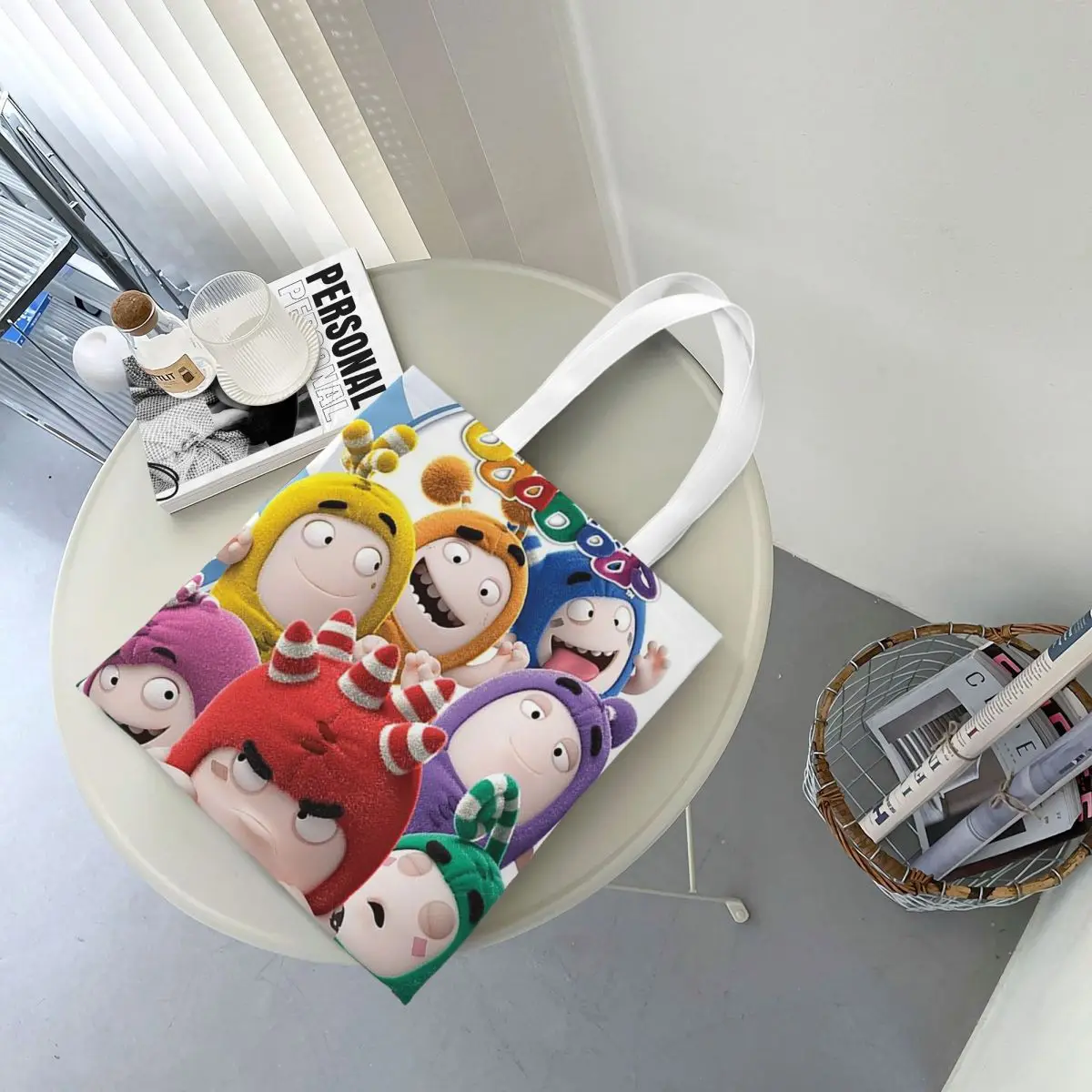 

Милые сумки для покупок с героями мультфильмов Oddbods, парусиновая большая сумка, складная сумка для девочек, дорожная сумка на плечо