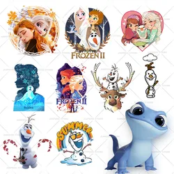 Disney Frozen Elsa Olaf Heat Transfers Vinyl Stickers Anna Princess Cartoon Patches for Clothing Cute Iron on Patch for Girls