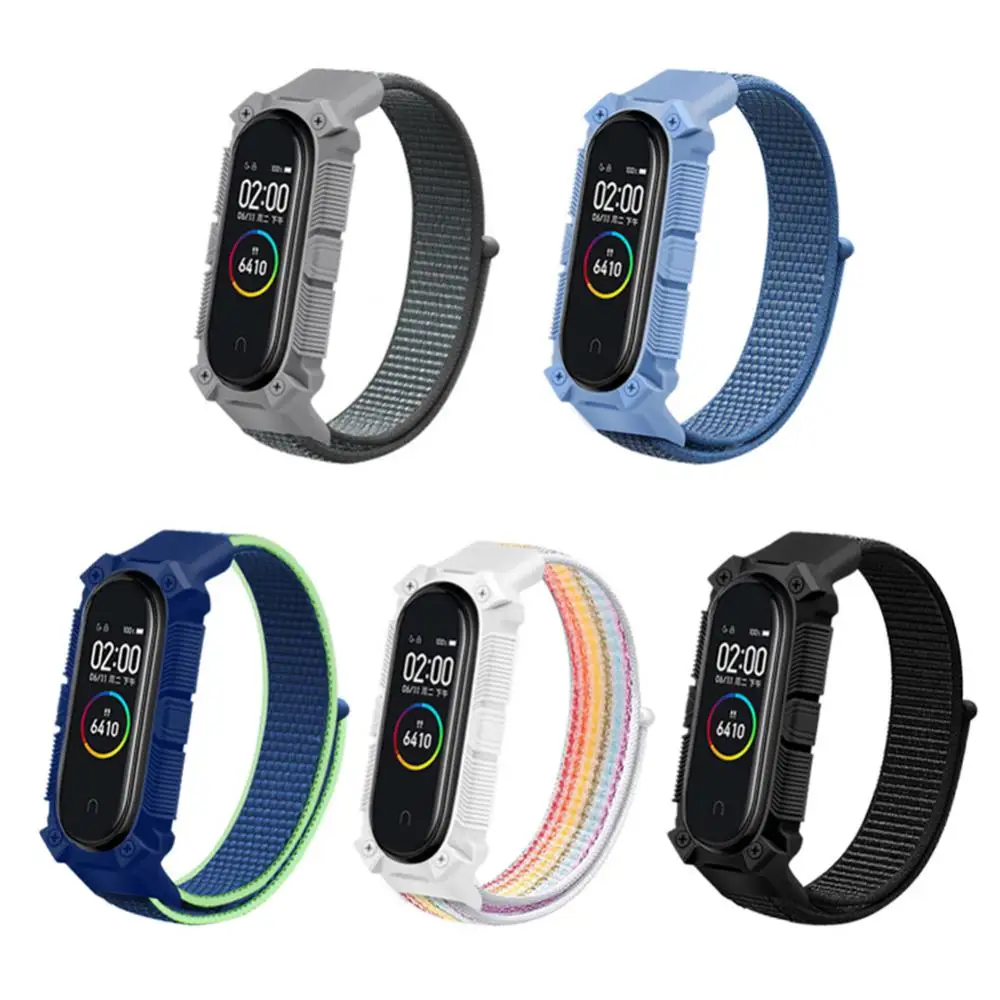 Nylon Strap Multicolor Tpu 5.5-8.7 Inches For Mi Band 6 Replacement Wristband Thickened Smart Watch Accessories