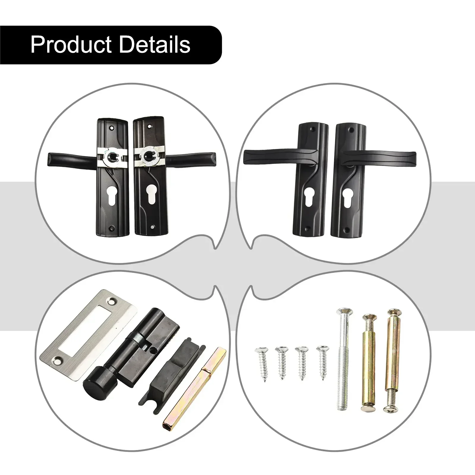 

Big Knob Design Door Lock Set Versatile Design Stylish Black Finish Easy To Install Effortless Locking High-Quality Material