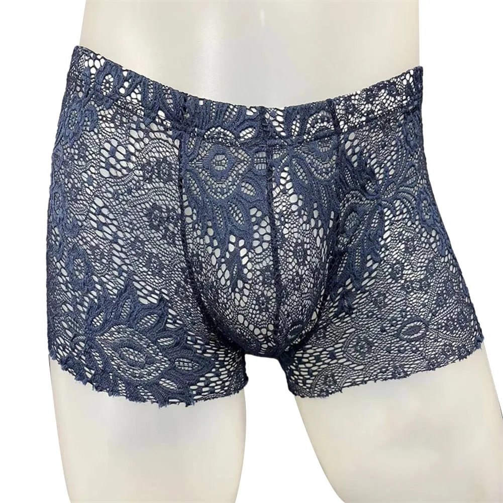 Men's Lace Pouch Bulge Mid-Waist Panties
