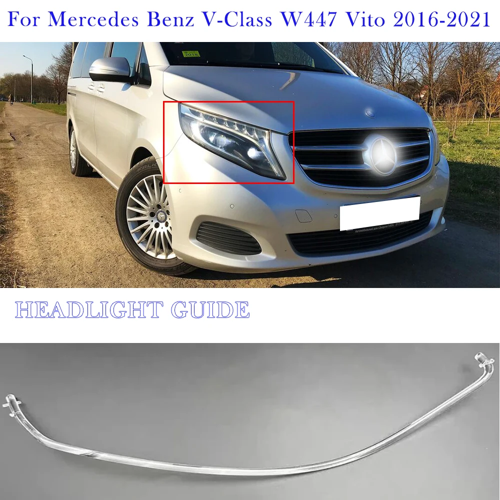 DRL For Mercedes Benz V-Class W447 Vito 2016 2017 2018 2019 2020 2021 Light Guide Plate Tube Strip LED Daytime Running Light