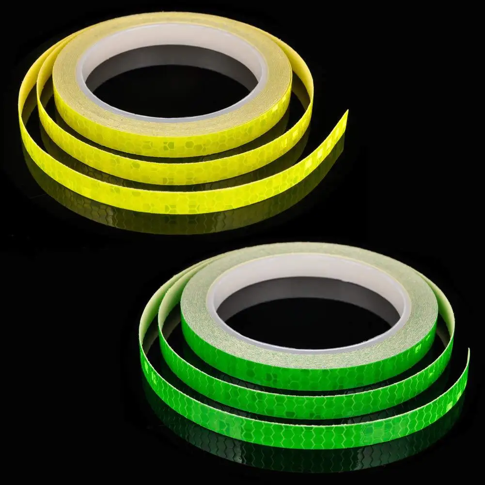 1cm*8m Bike Stickers Reflective Tape Fluorescent MTB Bike Bicycle Strips Cycling MTB Tapes for Bicycle Helmet Motorcycle Scooter