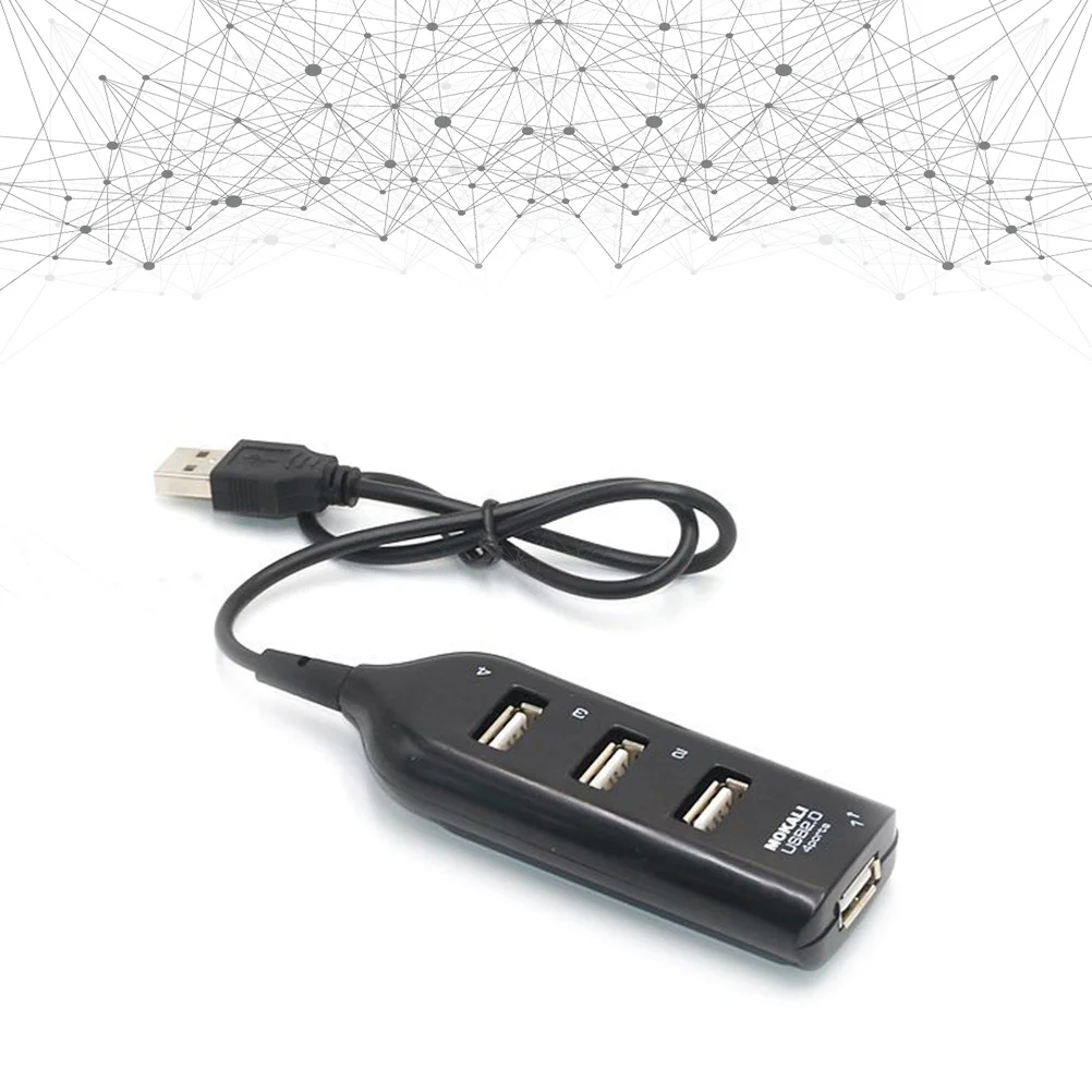 4 منافذ USB 2.0 Hub محمول لنقل البيانات، توسيع عالي السرعة لأجهزة الكمبيوتر المحمول والكمبيوتر اللوحي ومحول USB باللون الأسود #6
