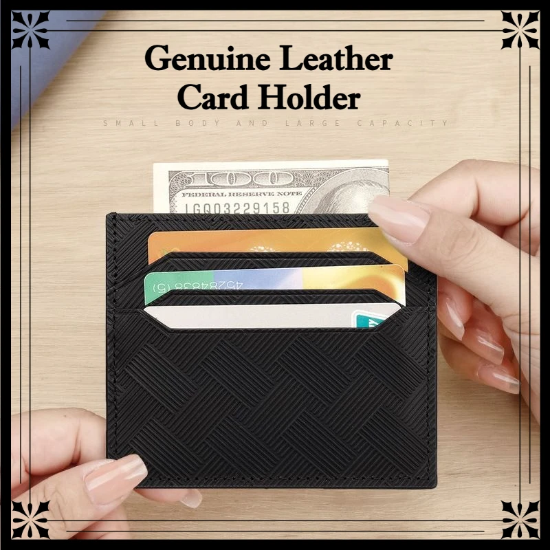 

Минималистичный деловой картхолдер из натуральной кожи для мужчин и женщин, двусторонний, с защитой от кражи, для кредитных и идентификационных карт, чехол-кошелек, черный