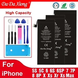 2024 High Capacity Phone Battery For iPhone 5S 5 SE 2016 6 6s 7 8 Plus X XR XS MAX 7G 8P 7PLUS 0 Cycle Lithium Replacement