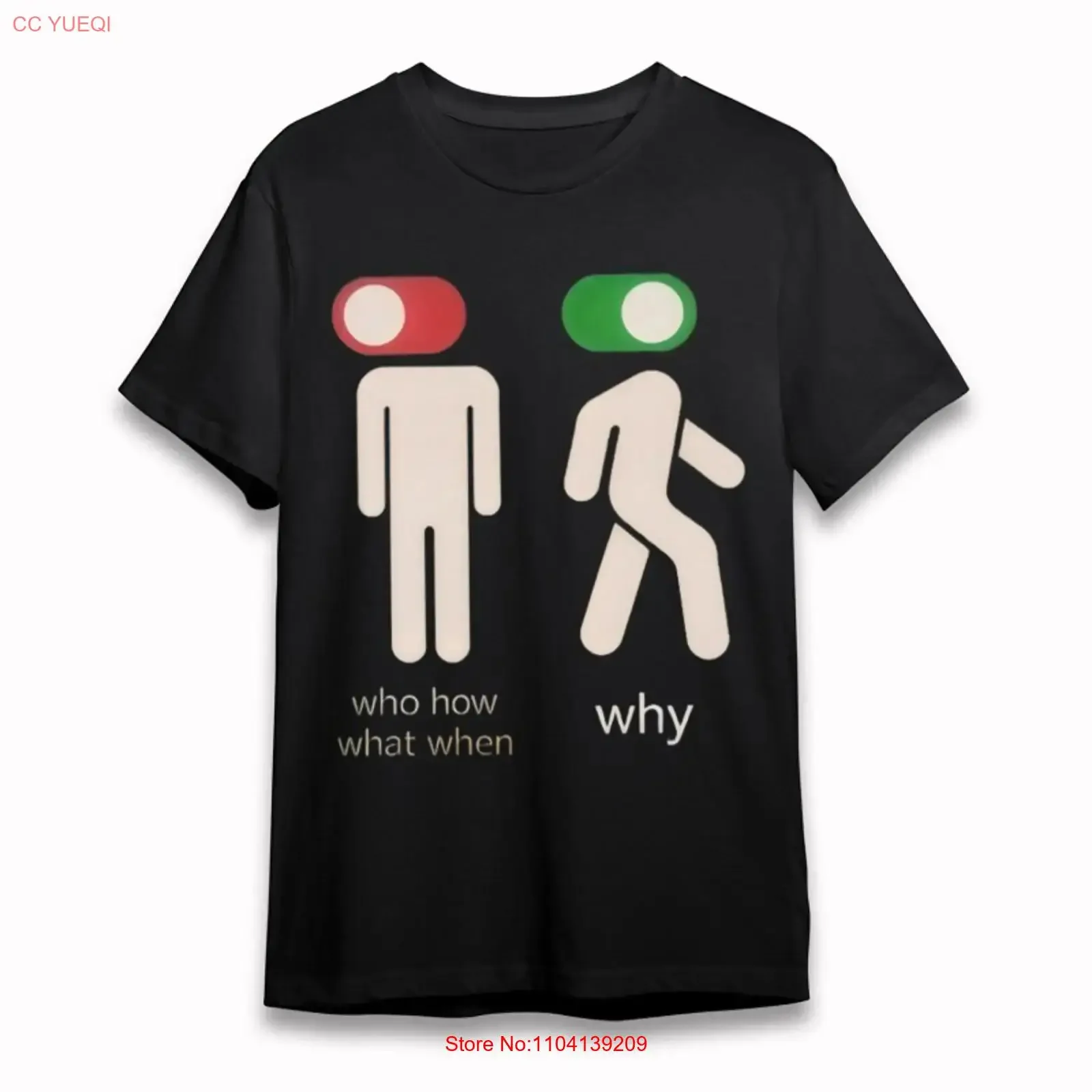 Men's Classic T Shirt Human Silhouette Switch Art with Red Green Buttons vintage Washed Stretched Unisex Breathable Slightly