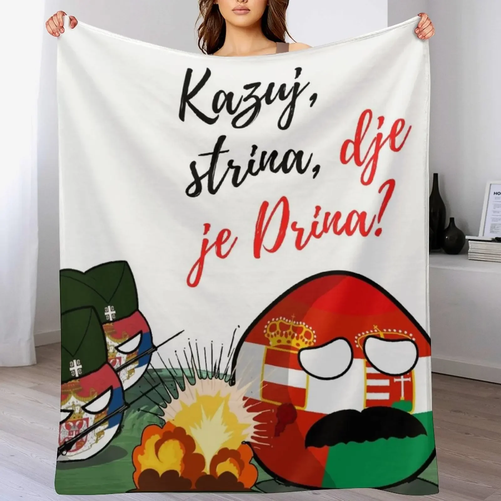 

Serbia countryball Throw Blanket funny gift Softest Luxury Throw christmas gifts Blankets