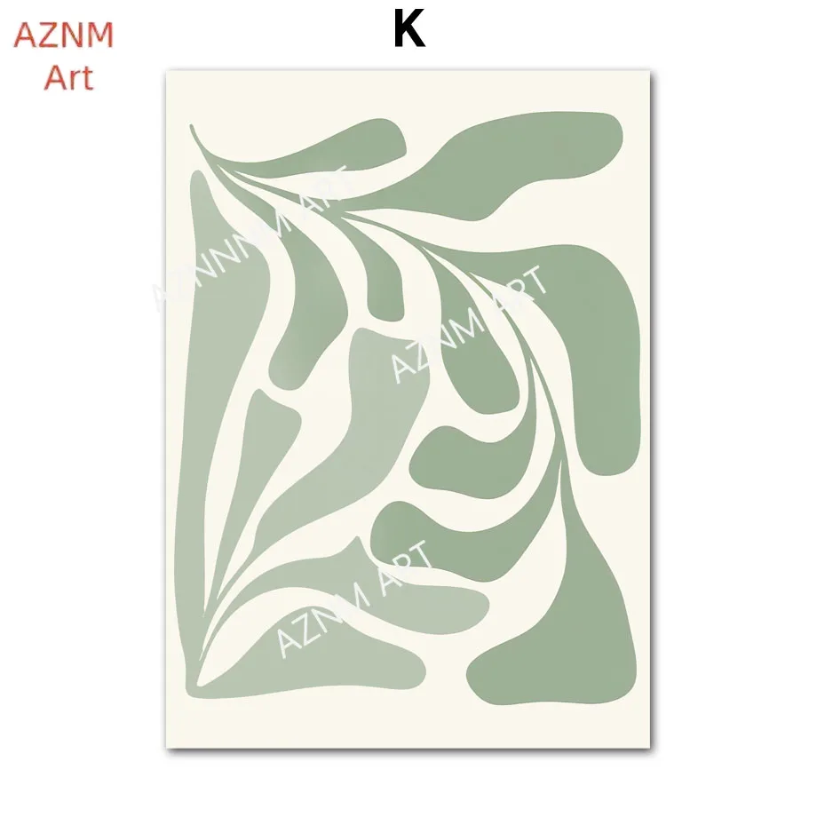 1PC Bohemia Green Lines Rainbow Leaf Flower Abstract Posters And Prints Wall Art Canvas Painting Pictures for Living Room Decor view 4