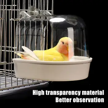 Clear Hanging Bird Cage Bath 1