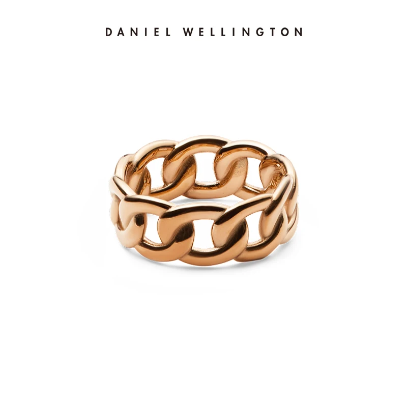Daniel Wellington Official Chain Ring for Women Men 316L Stainless Steel Minimalist Link Rings Rose Gold Silver Fashion Jewelry