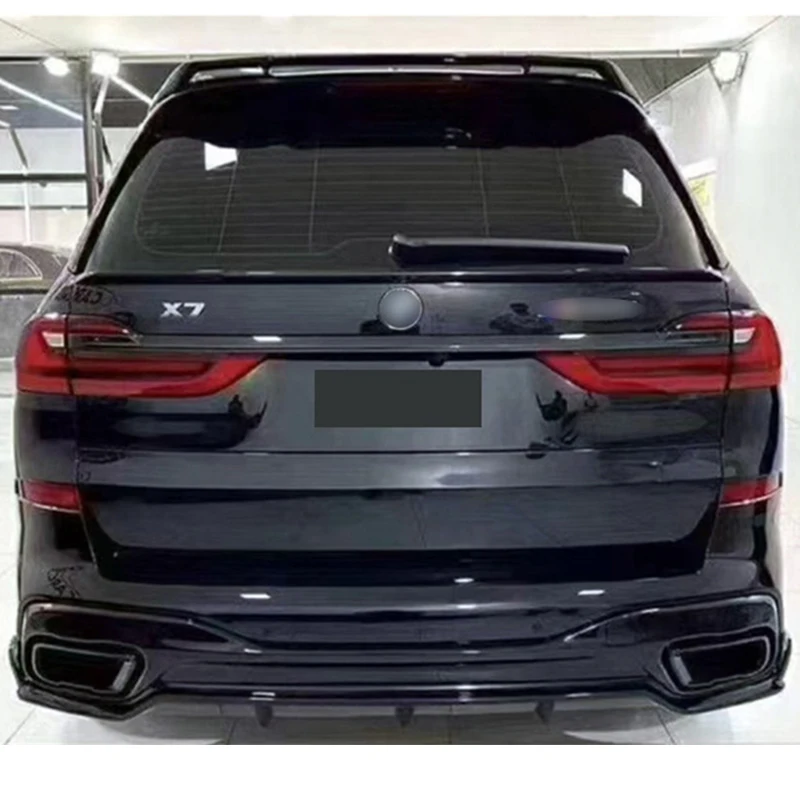 

Для BMW X7 G07/2018-2023 года ABS задний бампер диффузор для губ разделитель корпус комплект аксессуары спойлер, глянцевый черный